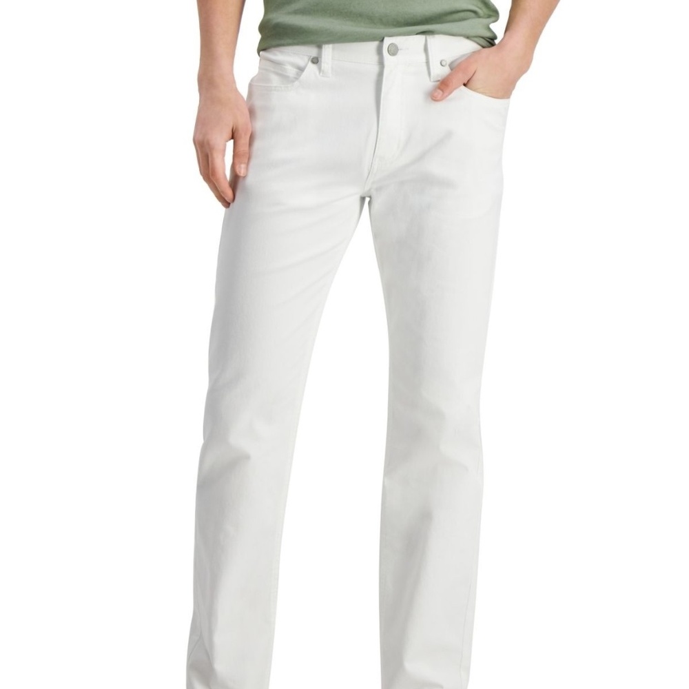 NWT Alfani Mens Straight Leg Five Pocket Pants Bright White - size 32 x30